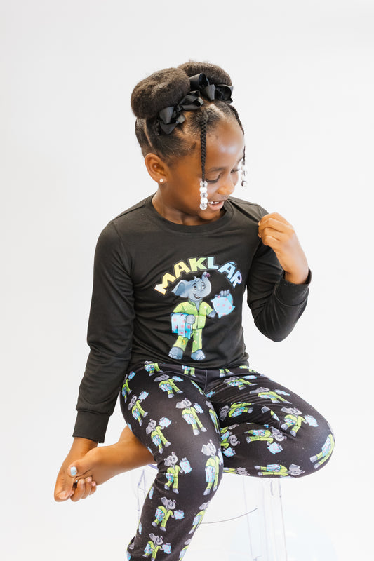 Kids Cozy Night Set-Black