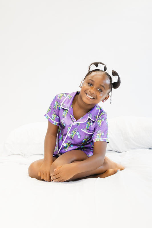 Kids Sweet Dream Pajama Set- Purple