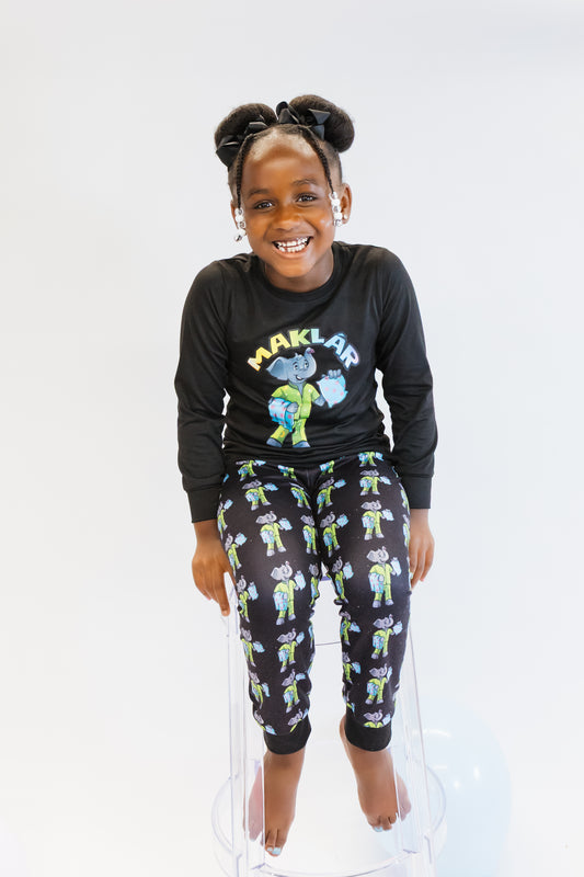 Kids Cozy Night Set-Black